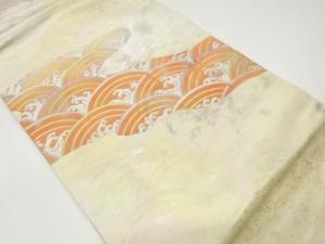 引箔青海波に荒波模様織出し名古屋帯